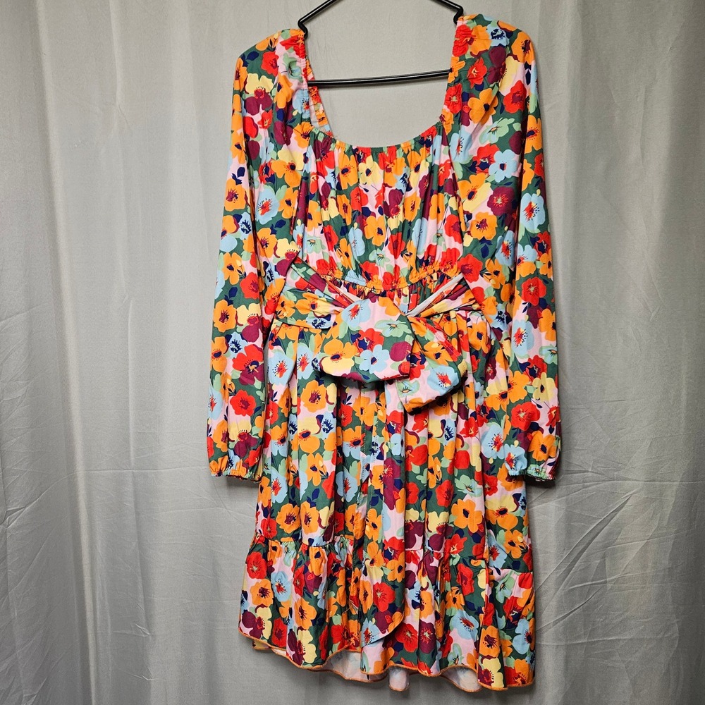 SHEIN Curve Fit and Flare Dress Womens 0XL Multicolor Floral Boho Cottagecore